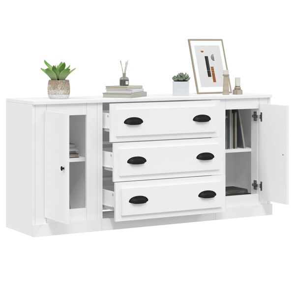 vidaXL Sideboards 3 pcs White Engineered Wood
