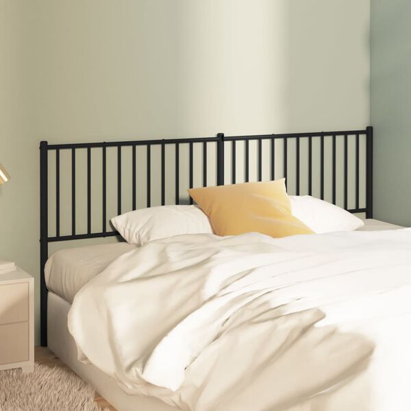 vidaXL Metal Replace Headboard Black 180 cm