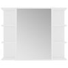 vidaXL Bathroom Mirror Cabinet White 80x20.5x64 cm Engineered Wood
