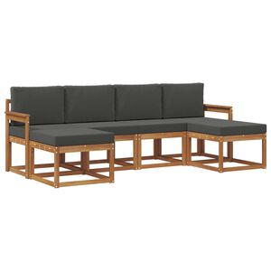vidaXL Outdoor Sofa Set 6 pcs Natural and Anthracite