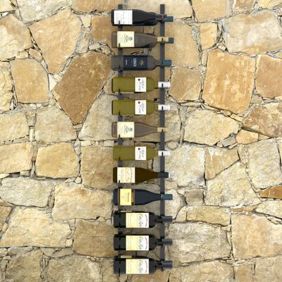 vidaXL Wall-mounted Wine Racks for 48 Bottles 2 pcs Black Iron