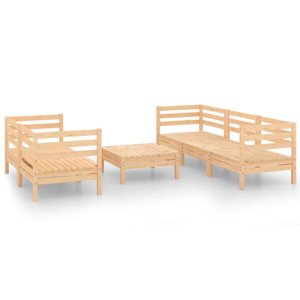vidaXL 6 Piece Garden Lounge Set Solid Pinewood