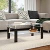 vidaXL Coffee Table Grey and Transparent 95x55x40 cm Tempered Glass