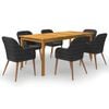 vidaXL 7 Piece Garden Dining Set Black