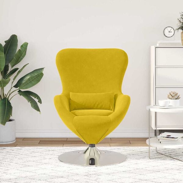 vidaXL Egg Chair Yellow Velvet