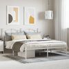vidaXL Metal Bed Frame without Mattress with Headboard White 180x200cm
