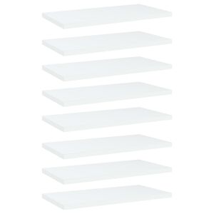 vidaXL Bookshelf Boards 8 pcs White 40x20x1,5 cm Engineered Wood