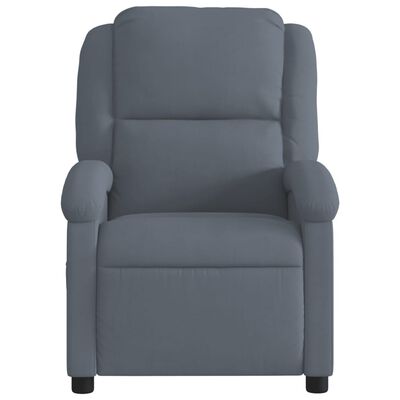 vidaXL Massage Recliner Chair Dark Grey Velvet