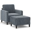 vidaXL Sofa Chair with Footstool Dark Grey 60 cm Velvet