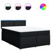 vidaXL Box Spring Bed with Mattress Black Double Fabric