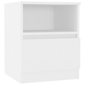 vidaXL Bed Cabinet | White | Engineered wood | Medium | Bed Cabinet | Square