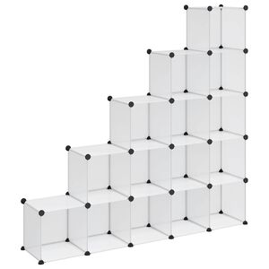 vidaXL Storage Cube Organiser | Transparent | PP plastic, steel | Large