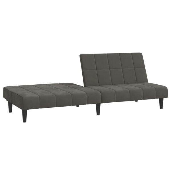 vidaXL 2-Seater Sofa Bed Dark Grey Velvet