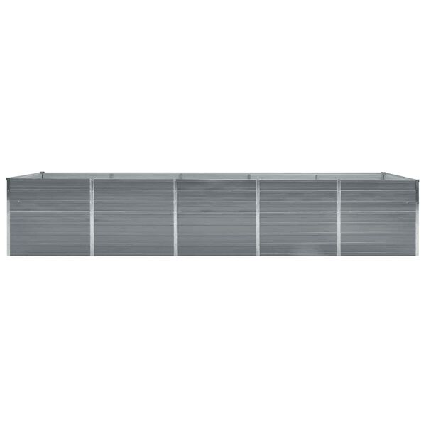 vidaXL Garden Raised Bed Galvanised Steel 400x80x45 cm Grey