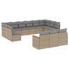 vidaXL 13 Piece Garden Sofa Set with Cushions Beige Poly Rattan