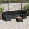 vidaXL Garden Sofa Set with Cushion with Storage 8 pcs Black