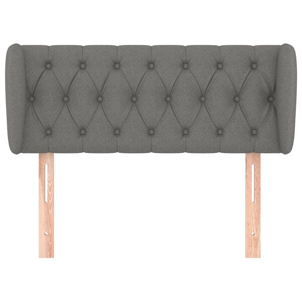 vidaXL Headboard with Ears Dark Grey 103 cm Fabric