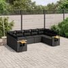 vidaXL 9 Piece Garden Sofa Set with Cushions Black Poly Rattan