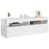 vidaXL TV Cabinet with LED Lights High Gloss White 120x35x40 cm