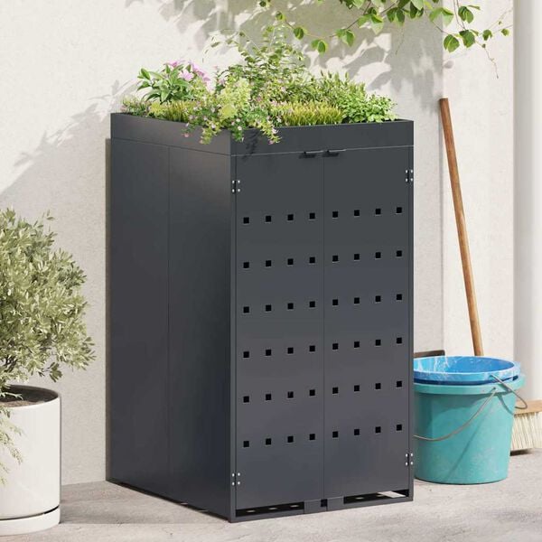 vidaXL Wheelie Bin Storage with Planter Roof for Single 240L Bin