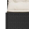 vidaXL Garden Sofa with Table and Cushions Half-Round Black Poly Rattan