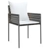 vidaXL 5 Piece Garden Dining Set with Cushions Poly Rattan and Steel