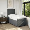 vidaXL Box Spring Bed with Mattress Dark Grey King Single Fabric