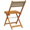vidaXL Folding Garden Chairs 4 pcs Beige Poly Rattan and Solid Wood