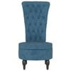 vidaXL High Back Chair Blue Velvet Button Design