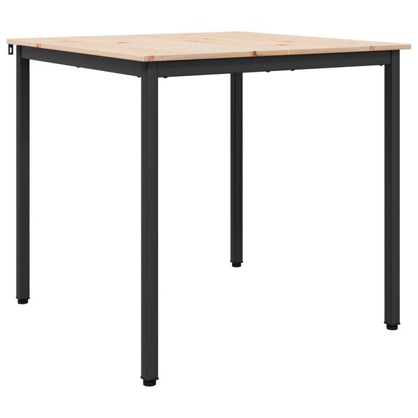 vidaXL Dining Table Natural 80 x 80 x 75 cm Solid Pine Wood