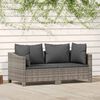 vidaXL 2 Piece Garden Lounge Set with Cushions Grey Poly Rattan