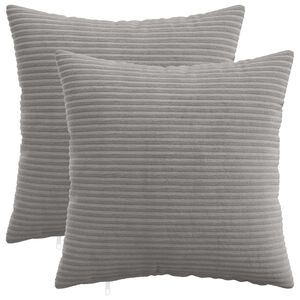 vidaXL Cushion Cover 2 pcs HEERLEN Light Grey 40 x 40 cm Corduroy