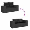 vidaXL 5 Piece Garden Sofa Set with Cushions Black Poly Rattan