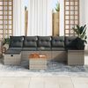 vidaXL Garden Sofa Set with Cushion 8 pcs Grey Poly rattan