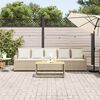 vidaXL Garden Sofa 5-Seater with Cushions Beige Poly Rattan