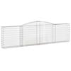 vidaXL Arched Gabion Basket 400x30x100/120 cm Galvanised Iron