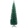 vidaXL Slim Artificial Pre-lit Christmas Tree with Stand Green 240cm PVC