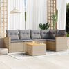vidaXL 6 Piece Garden Sofa Set with Cushions Mix Beige Poly Rattan