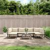 vidaXL 7 Piece Garden Lounge Set with Cushions Anthracite Poly Rattan