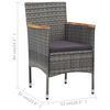 vidaXL 11 Piece Garden Dining Set Poly Rattan Grey