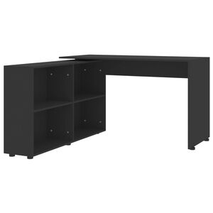 vidaXL Corner Desk Black Engineered Wood