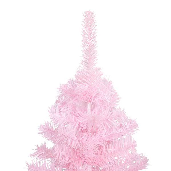 vidaXL Artificial Pre-lit Christmas Tree with Stand Pink 210 cm PVC
