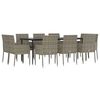 vidaXL 11 Piece Garden Dining Set with Cushions Black and Grey Poly Rattan