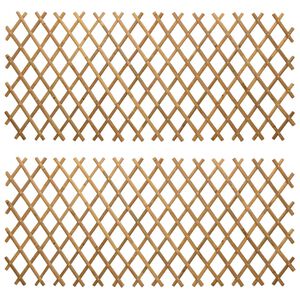 vidaXL Expandable Trellis Fence 2 pcs 100 x 105 cm Bamboo Light Brown