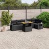 vidaXL 7 Piece Garden Sofa Set with Cushions Black Poly Rattan