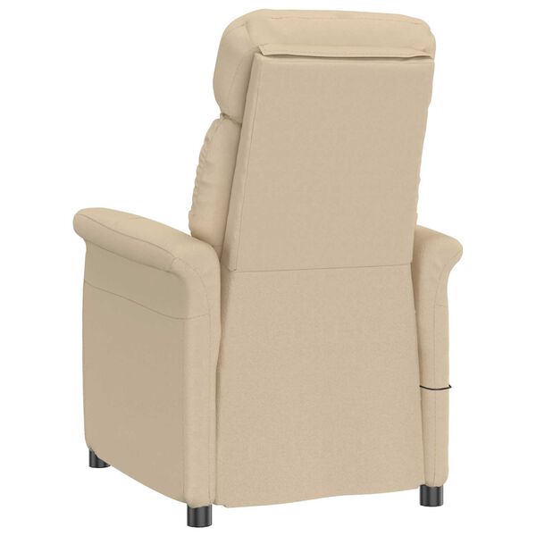 vidaXL Massage Chair Cream 70.5 x 96.5 x 95 cm Fabric and metal