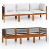 vidaXL 3-Seater Garden Sofa with Cushion Wood Acacia&Rope