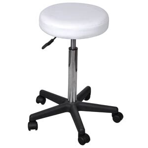 vidaXL Office Chair | White | PVC, Polyester, Cotton, Polyurethane | Adjustable