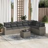 vidaXL 8 Piece Garden Sofa Set with Cushions Grey Poly Rattan