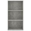 vidaXL 3-Tier Book Cabinet Concrete Grey 60x30x114 cm Engineered Wood